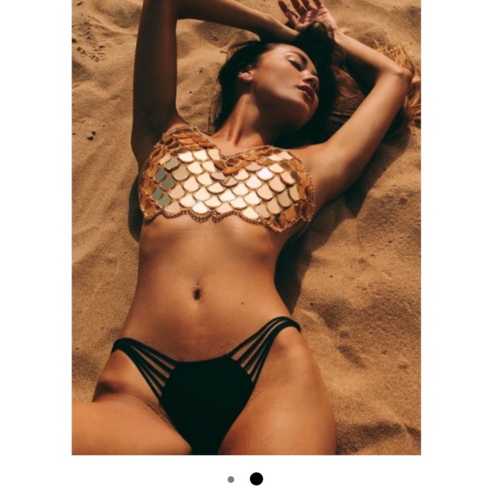 Claudia Pink gold mermaid metal chain top